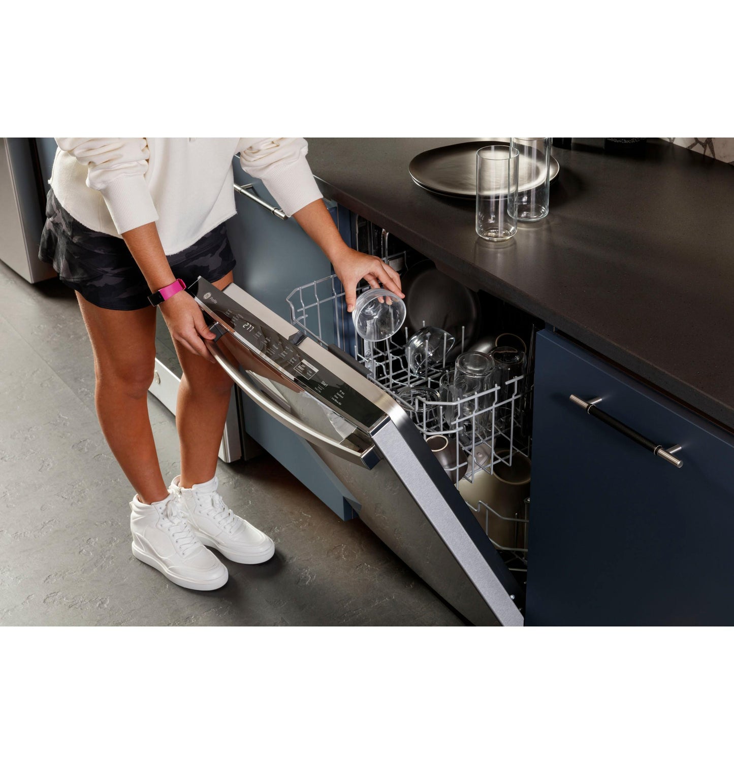GE Profile™ ENERGY STAR® Fingerprint Resistant Top Control with Stainless Steel Interior Dishwasher with Sanitize Cycle