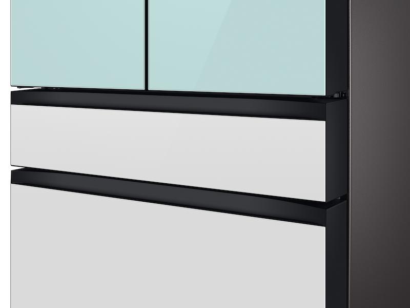 Samsung RF23BB86004MAA Bespoke 4-Door French Door Refrigerator (23 cu. ft.) with Beverage Center™ in Morning Blue Glass Top Panels and White Glass Middle and Bottom Panels
