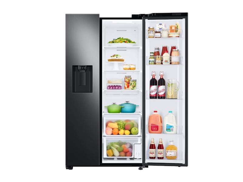 Samsung 27.4 cu. ft. Large Capacity Side-by-Side Refrigerator in Black Stainless Steel