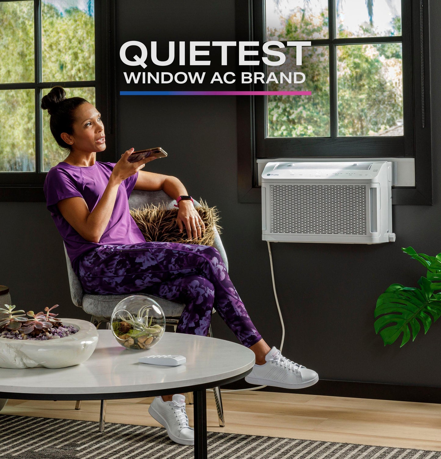 AHTT06BC GE Profile ClearView™ 6,100 BTU Smart Ultra Quiet Window Air Conditioner for Small Rooms up to 250 sq. ft.