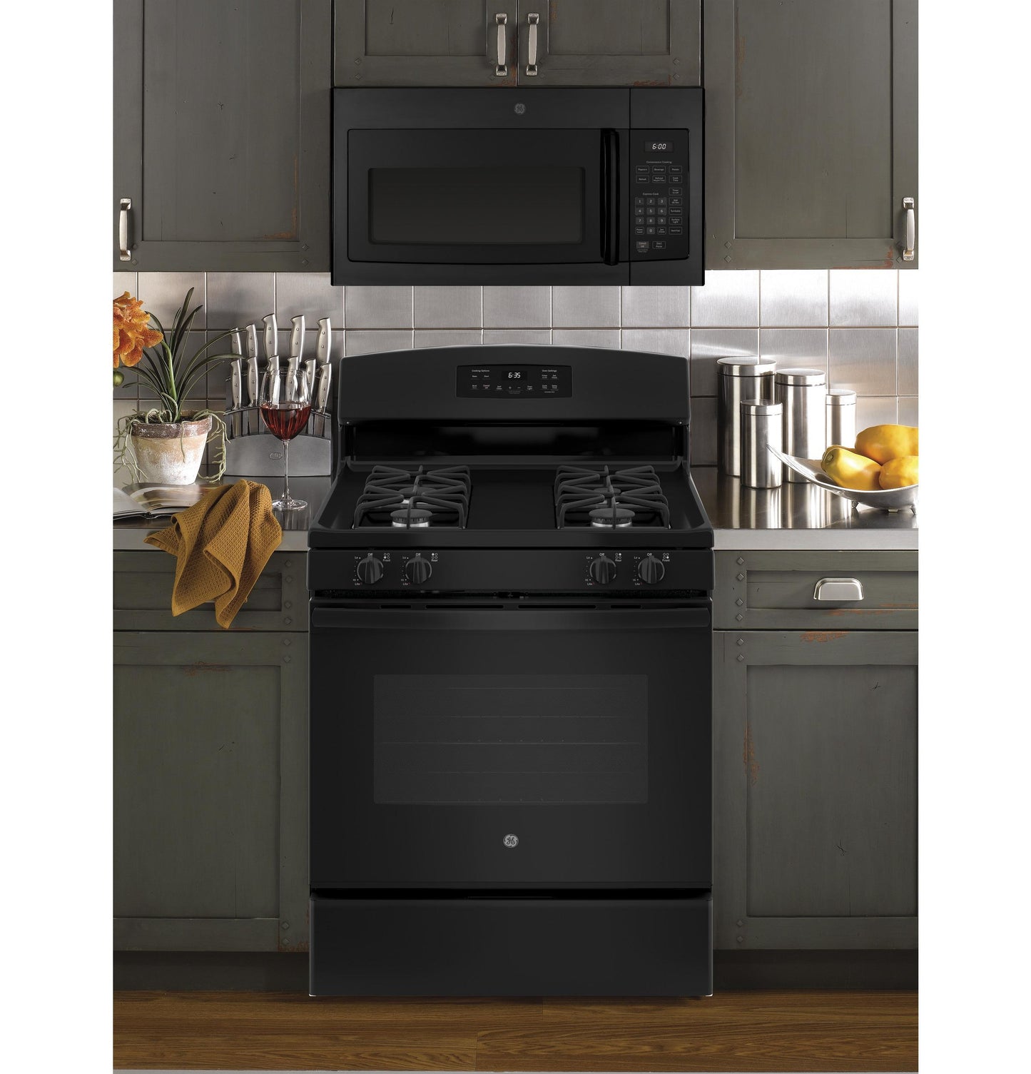 JVM3160DFBB GE® 1.6 Cu. Ft. Over-the-Range Microwave Oven
