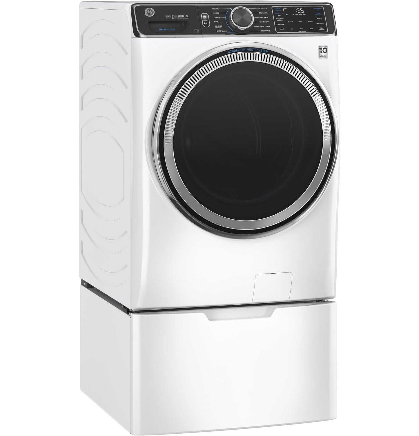 GE® ENERGY STAR® 5.0 cu. ft. Capacity Smart Front Load Steam Washer with SmartDispense™ UltraFresh Vent System with OdorBlock™ and Sanitize   Allergen