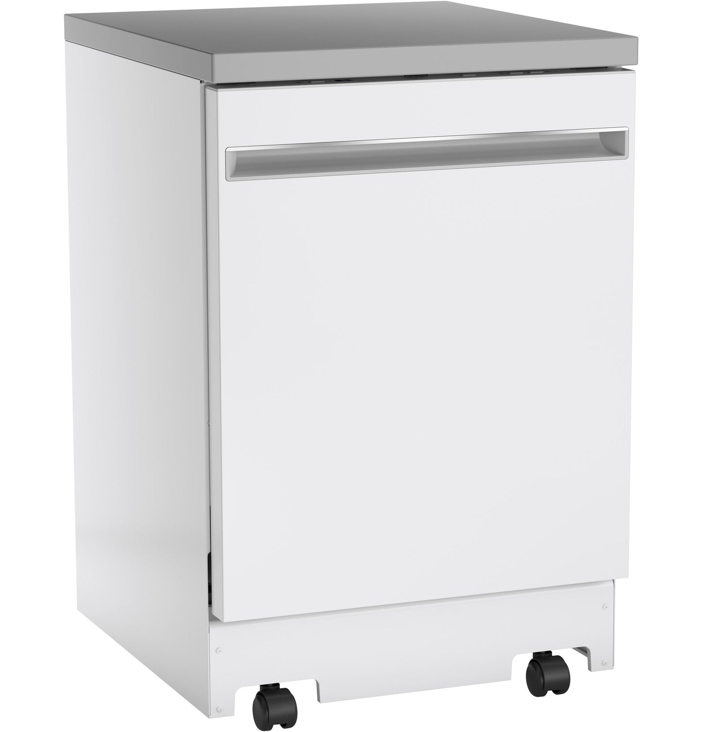 GPT225SGLWW GE® ENERGY STAR® 24" Stainless Steel Interior Portable Dishwasher with Sanitize Cycle