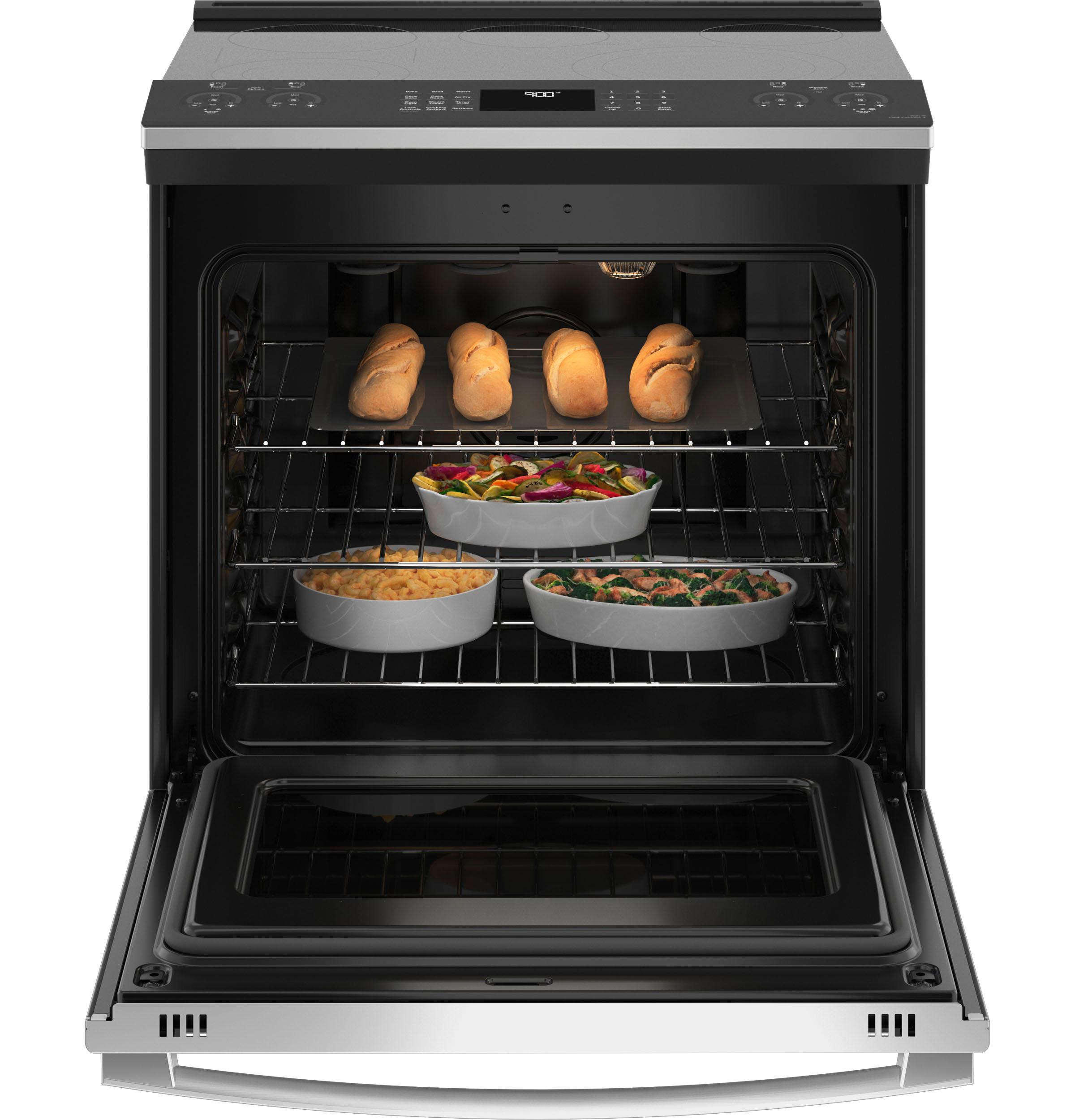 GE Profile™ 30" Smart Slide-In Electric Convection Fingerprint Resistant Range with No Preheat Air Fry