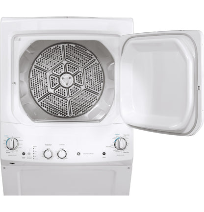 GUV27ESSMWW GE Unitized Spacemaker® 3.8 cu. ft. Capacity Washer with Stainless Steel Basket and 5.9 cu. ft. Capacity Long Vent Electric Dryer