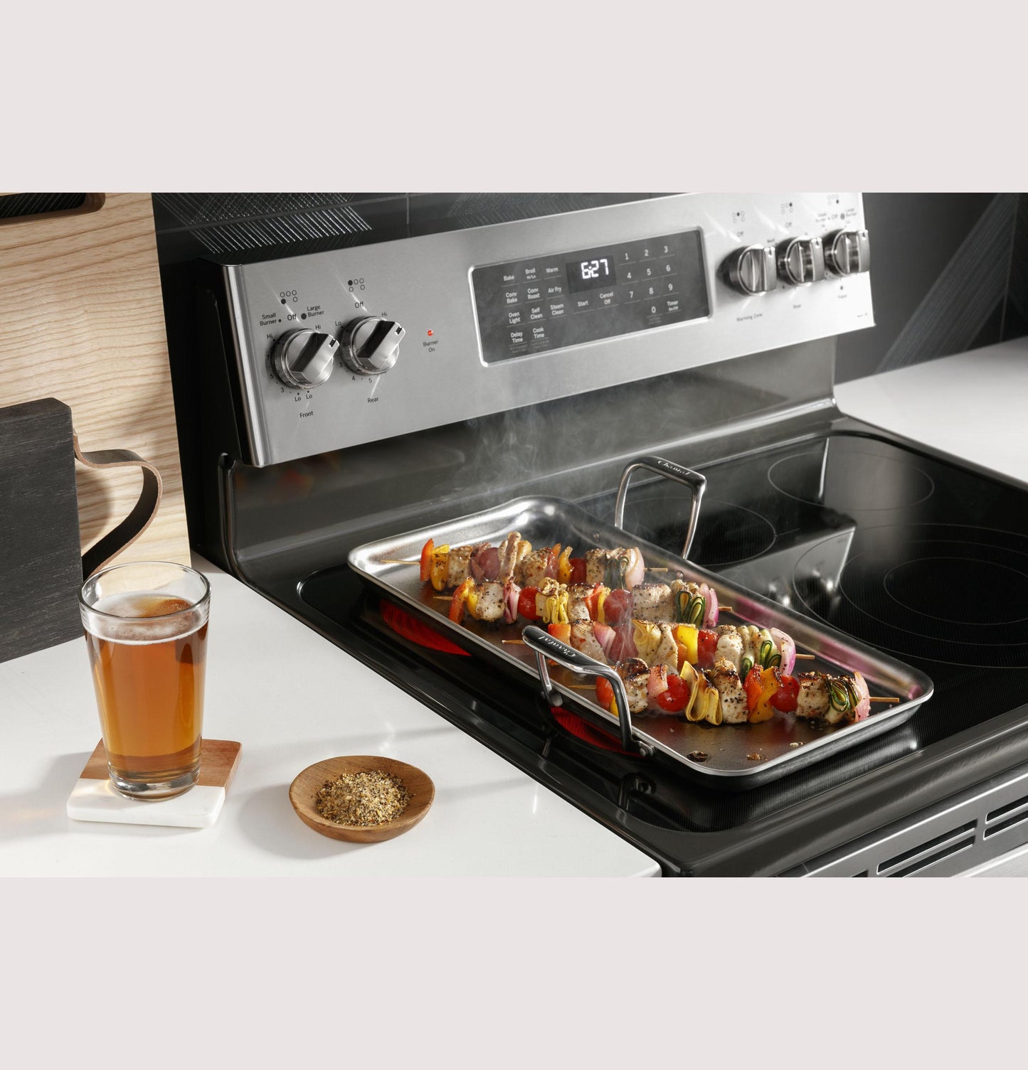 PB965YPFS GE Profile™ 30" Smart Free-Standing Electric Double Oven Convection Range with No Preheat Air Fry
