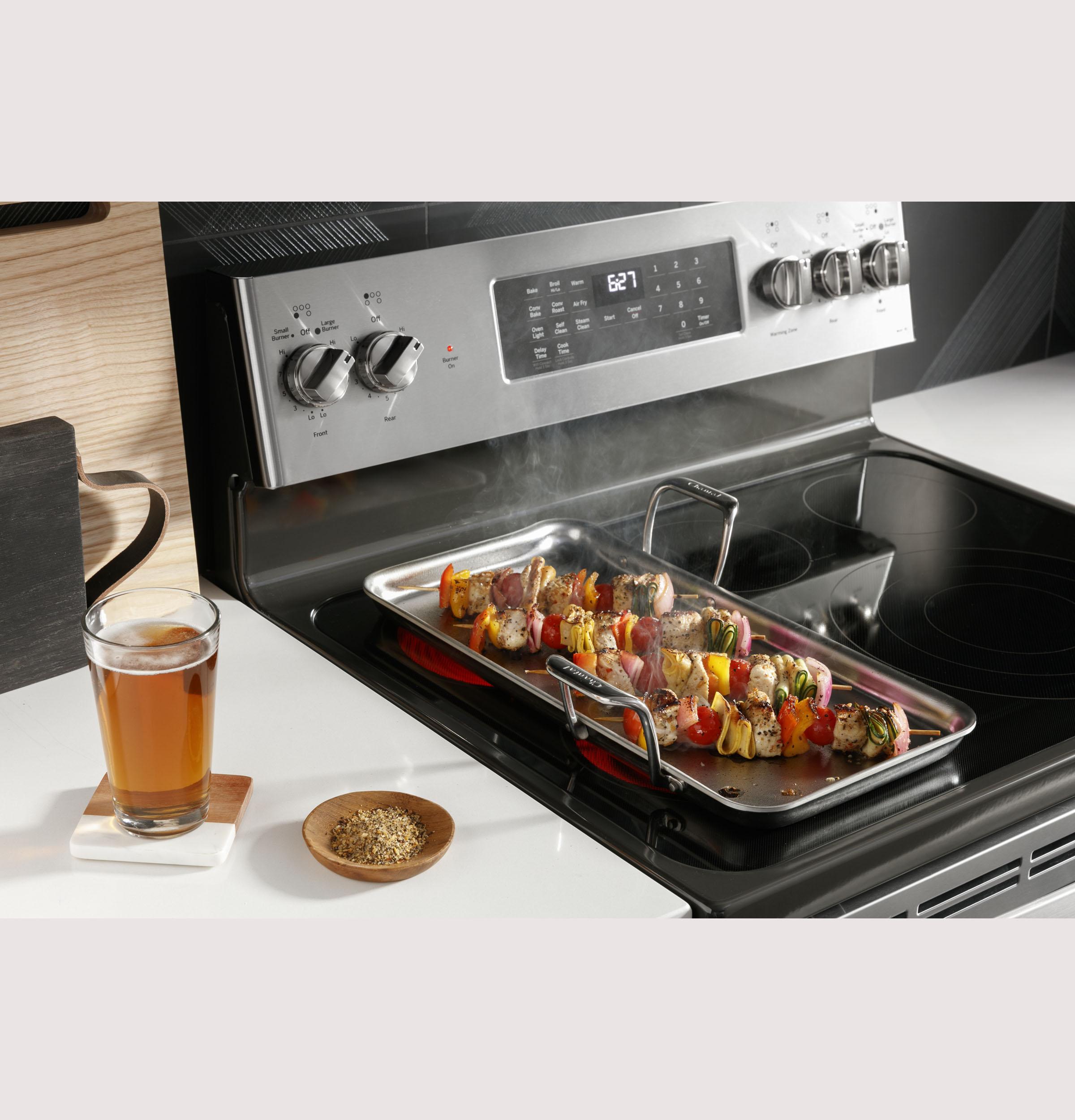 PB965BPTS GE Profile™ 30" Smart Free-Standing Electric Double Oven Convection Range with No Preheat Air Fry