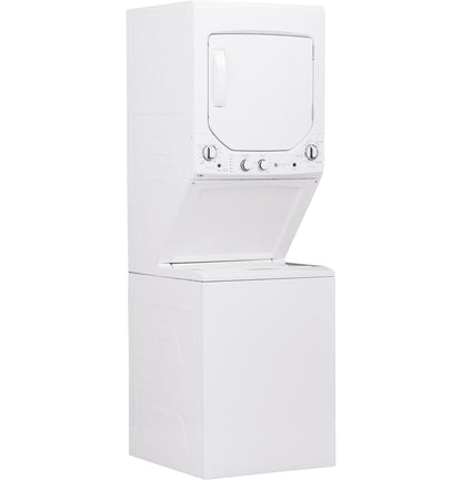 GUD24GSSMWW GE Unitized Spacemaker® 2.3 cu. ft. Capacity Washer with Stainless Steel Basket and 4.4 cu. ft. Capacity Gas Dryer