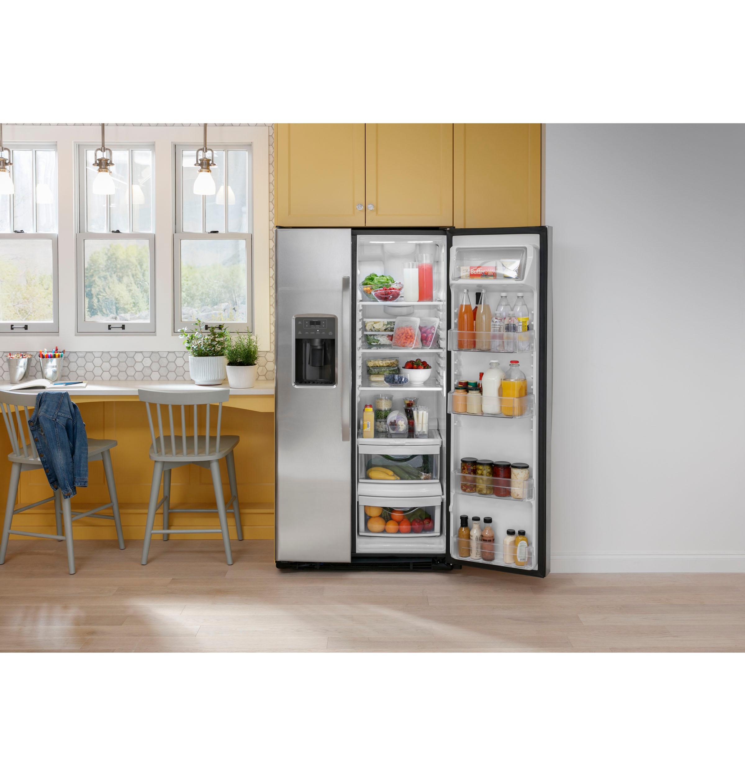 GSS23GGPWW GE® 23.0 Cu. Ft. Side-By-Side Refrigerator