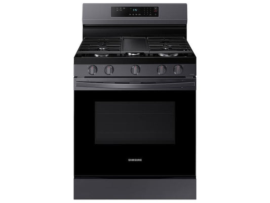 Samsung NX60A6311SG 6.0 cu. ft. Smart Freestanding Gas Range with 18K BTU Dual Power Burner & Self Clean in Black Stainless Steel