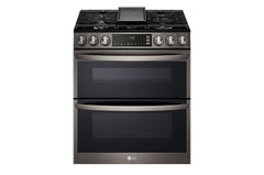 Lg 6.9 cu. ft. Smart Gas Double Oven Slide-in Range with InstaView®, ProBake® Convection, Air Fry, and Air Sous Vide