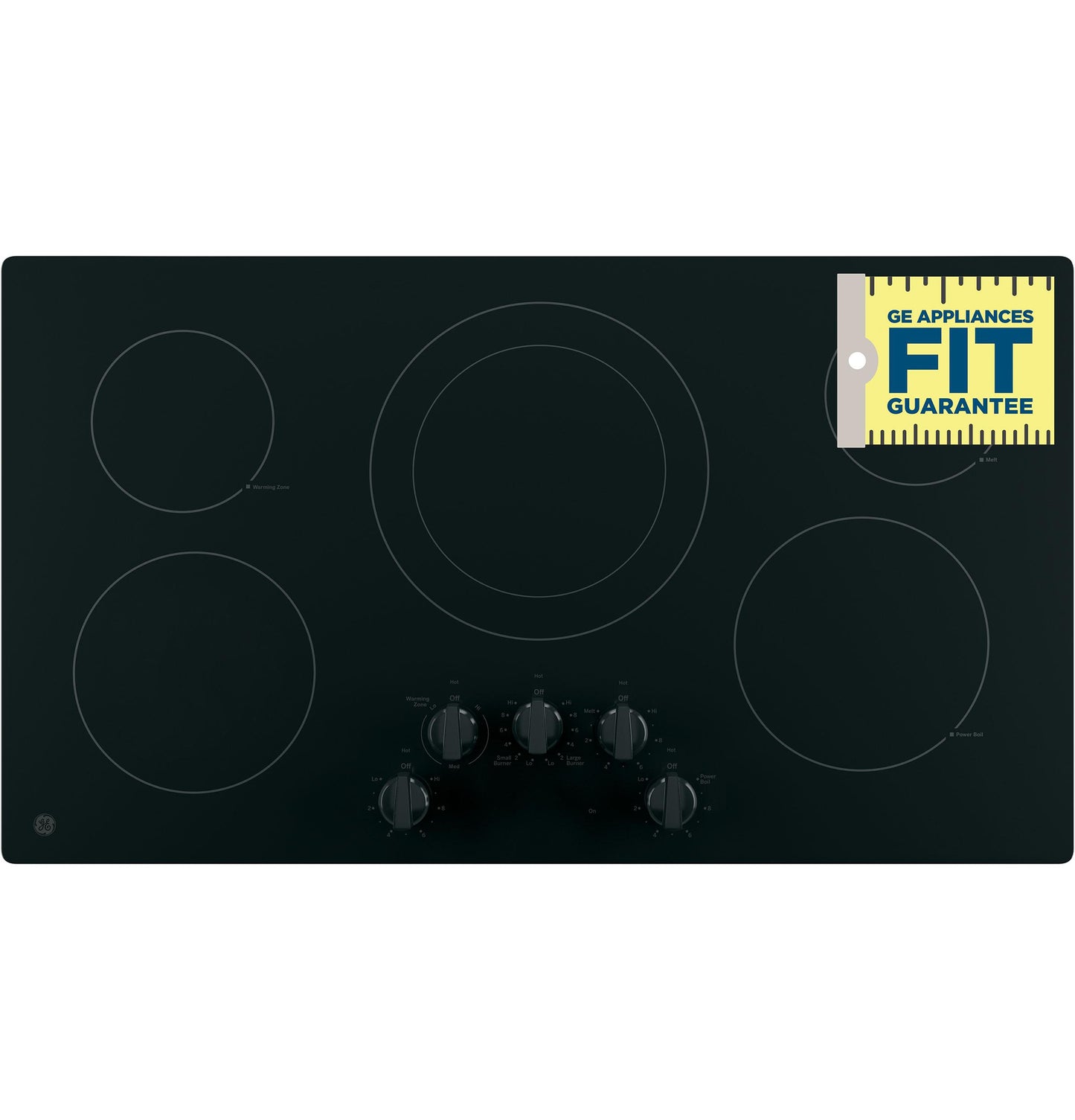 JP3036DLBB GE® 36" Built-In Knob Control Electric Cooktop