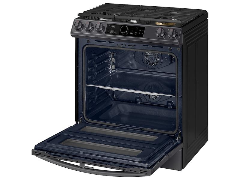6.3 cu. ft. Flex Duo™ Front Control Slide-in Dual Fuel Range with Smart Dial, Air Fry, and Wi-Fi in Black Stainless Steel