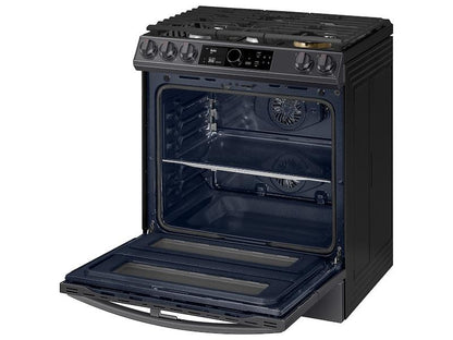6.3 cu. ft. Flex Duo™ Front Control Slide-in Dual Fuel Range with Smart Dial, Air Fry, and Wi-Fi in Black Stainless Steel