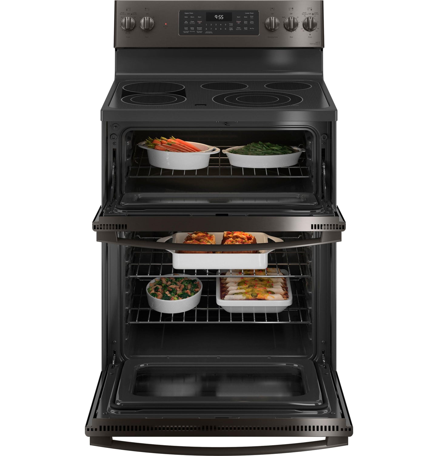 PB965BPTS GE Profile™ 30" Smart Free-Standing Electric Double Oven Convection Range with No Preheat Air Fry