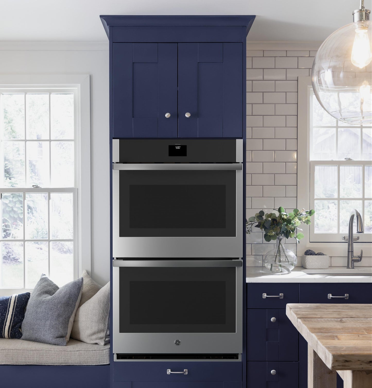 GE® 30" Smart Built-In Self-Clean Convection Double Wall Oven with Never Scrub Racks