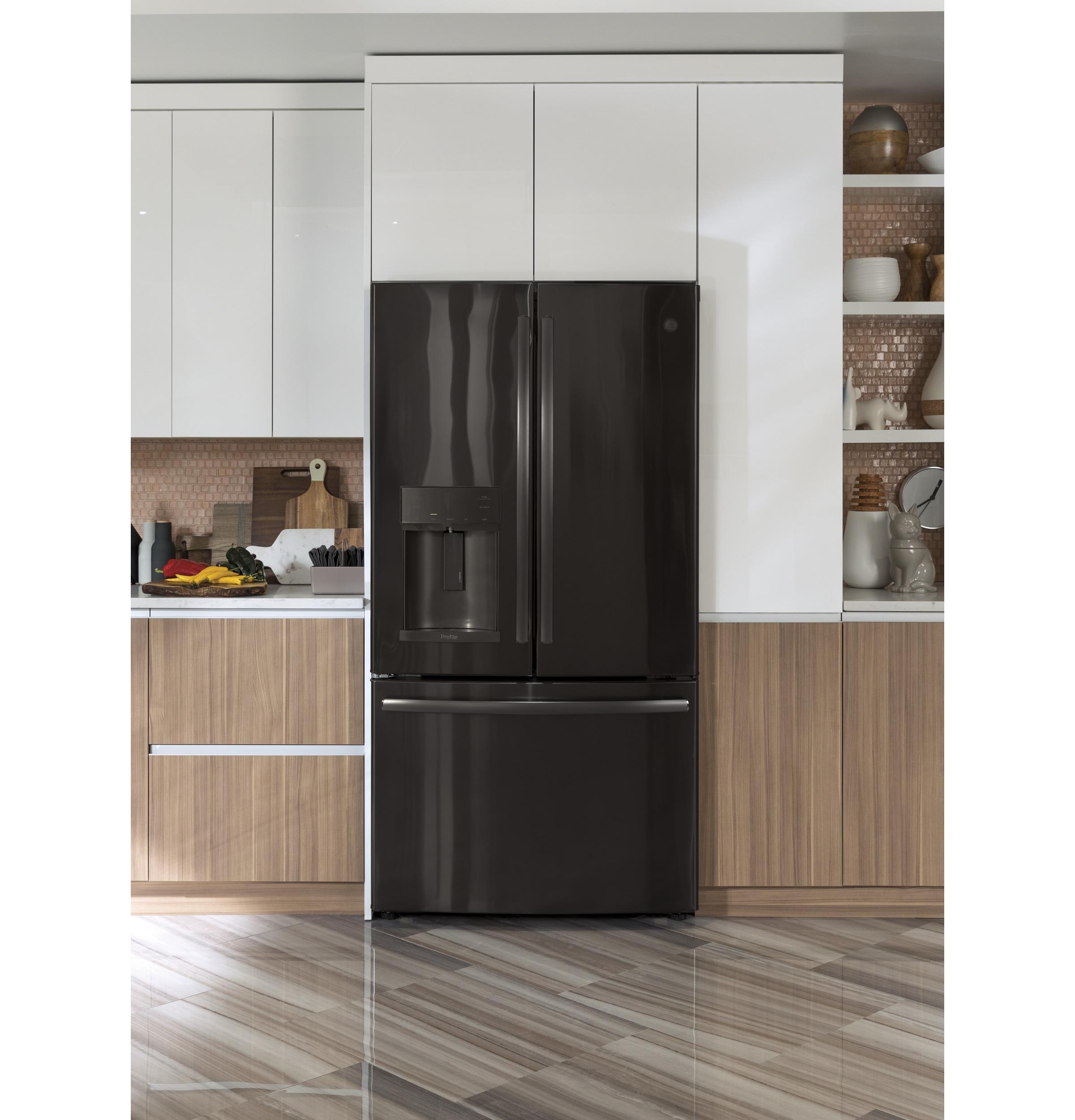 PYE22KBLTS GE Profile™ Series ENERGY STAR® 22.1 Cu. Ft. Counter-Depth French-Door Refrigerator with Hands-Free AutoFill