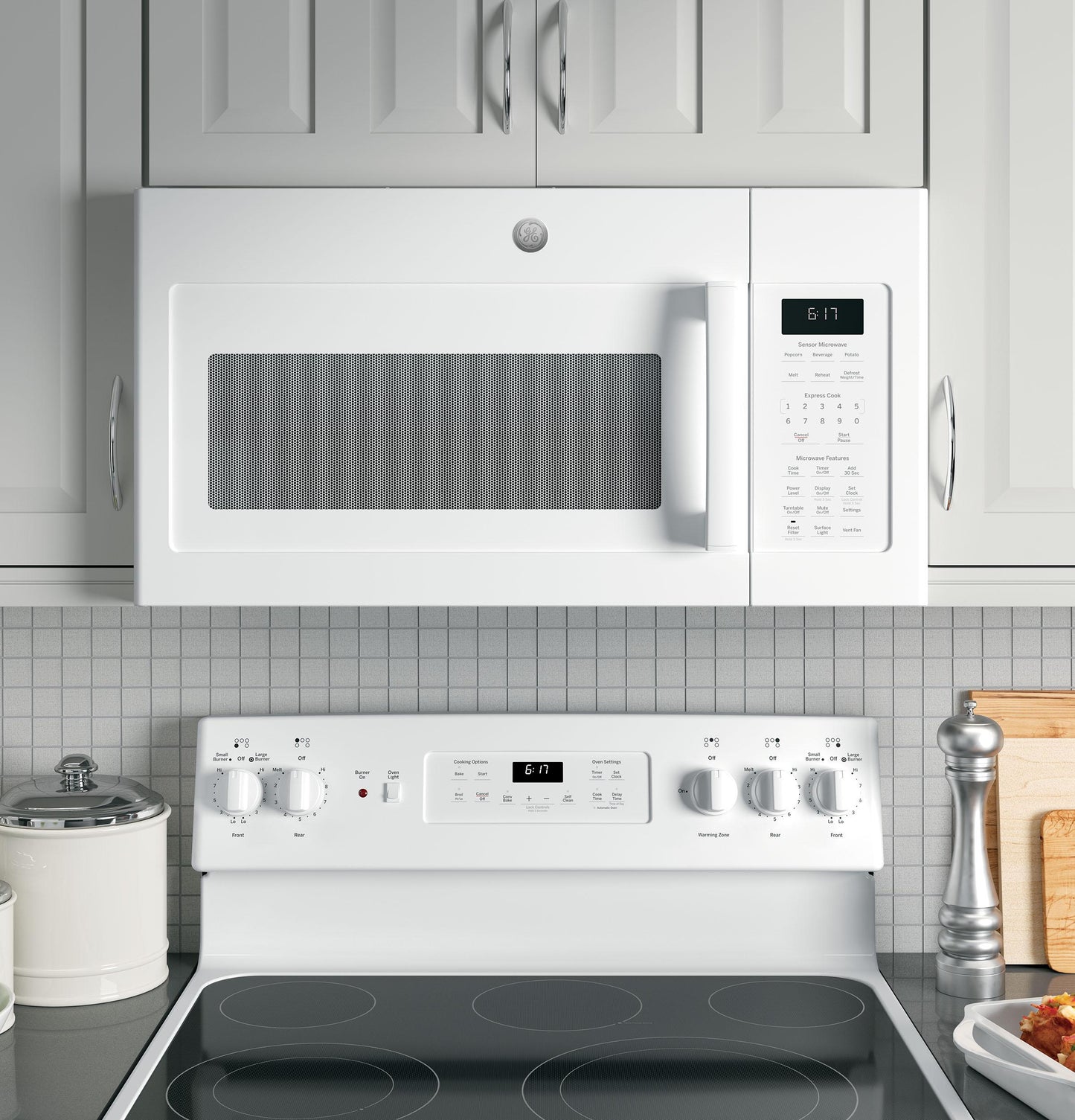 JVM6175DKWW GE® 1.7 Cu. Ft. Over-the-Range Sensor Microwave Oven