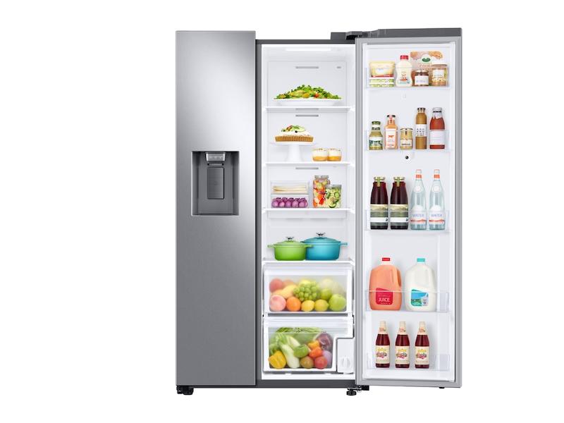 22 Cu. ft. Counter Depth Side-By-Side Refrigerator with Touch Screen Family Hub in Stainless Steel