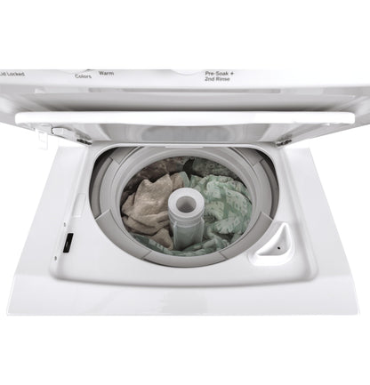 GUD24GSSMWW GE Unitized Spacemaker® 2.3 cu. ft. Capacity Washer with Stainless Steel Basket and 4.4 cu. ft. Capacity Gas Dryer
