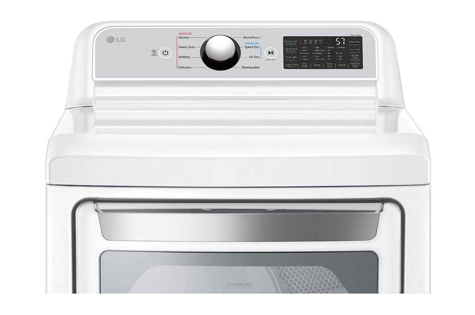 Lg 7.3 cu. ft. Ultra Large Capacity Smart wi-fi Enabled Rear Control Electric Dryer with EasyLoad™ Door