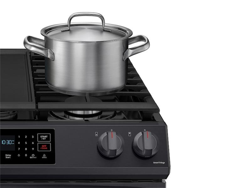 6.0 cu. ft. Smart Slide-in Gas Range with Convection in Black Stainless Steel