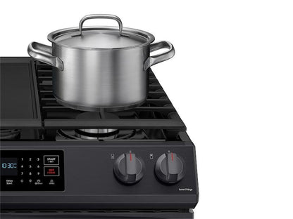 6.0 cu. ft. Smart Slide-in Gas Range with Convection in Black Stainless Steel