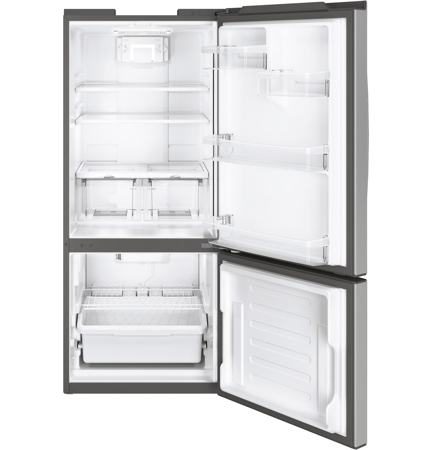 GBE21DYKFS GE® ENERGY STAR® 20.9 Cu. Ft. Bottom-Freezer Refrigerator
