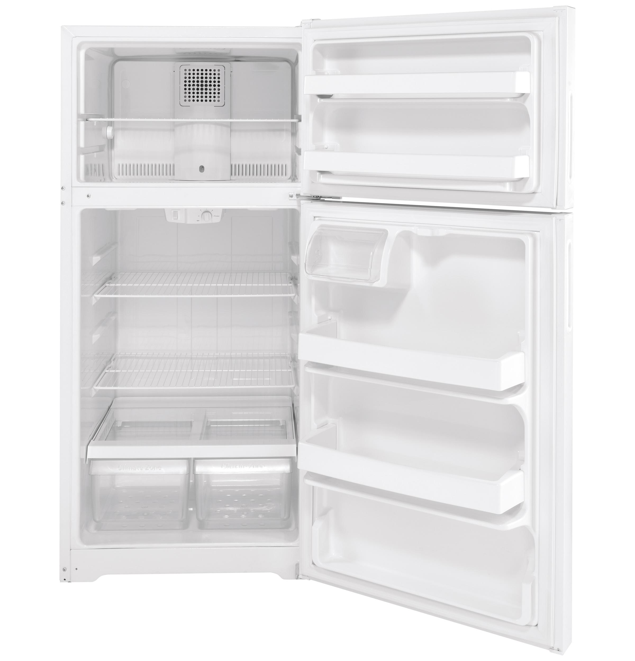 HPE16BTNRWW Hotpoint® ENERGY STAR® 15.6 Cu. Ft. Recessed Handle Top-Freezer Refrigerator