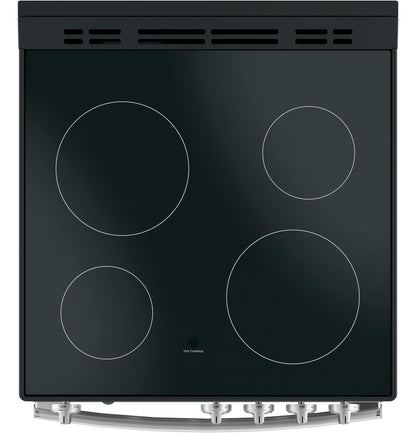 JAS640RMSS GE® ENERGY STAR® 24" Free-Standing/Slide-in Front Control Range with Steam Clean and Large Window