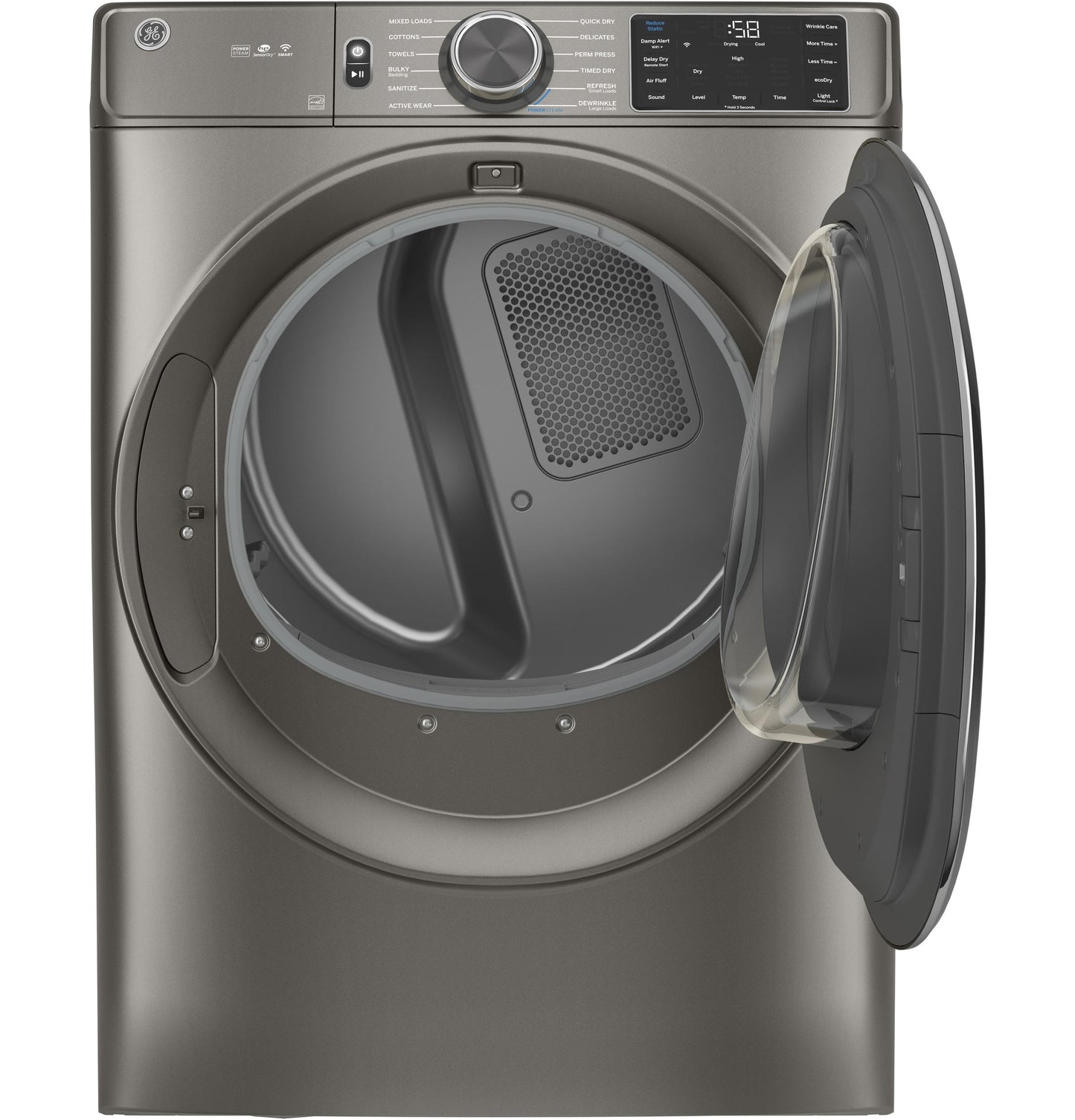 GE® 7.8 cu. ft. Capacity Smart Front Load Gas Dryer with Steam and Sanitize Cycle