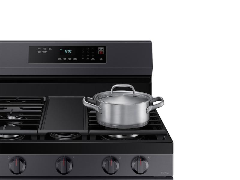 Samsung NX60A6311SG 6.0 cu. ft. Smart Freestanding Gas Range with 18K BTU Dual Power Burner & Self Clean in Black Stainless Steel