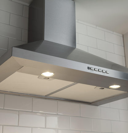 JVW5301SJSS GE® 30" Wall-Mount Pyramid Chimney Hood