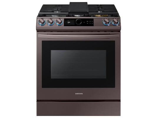 Bespoke Smart Slide-in Gas Range 6.0 cu. ft. with Smart Dial, Air Fry & Wi-Fi in Tuscan Steel