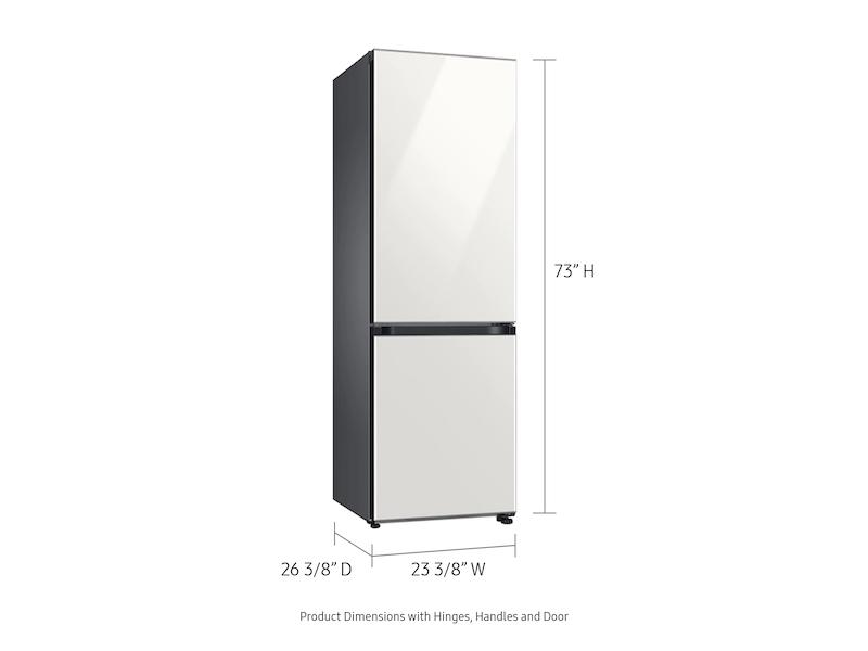 12.0 cu. Ft. Bespoke Bottom Freezer Refrigerator with Flexible Design in White Glass