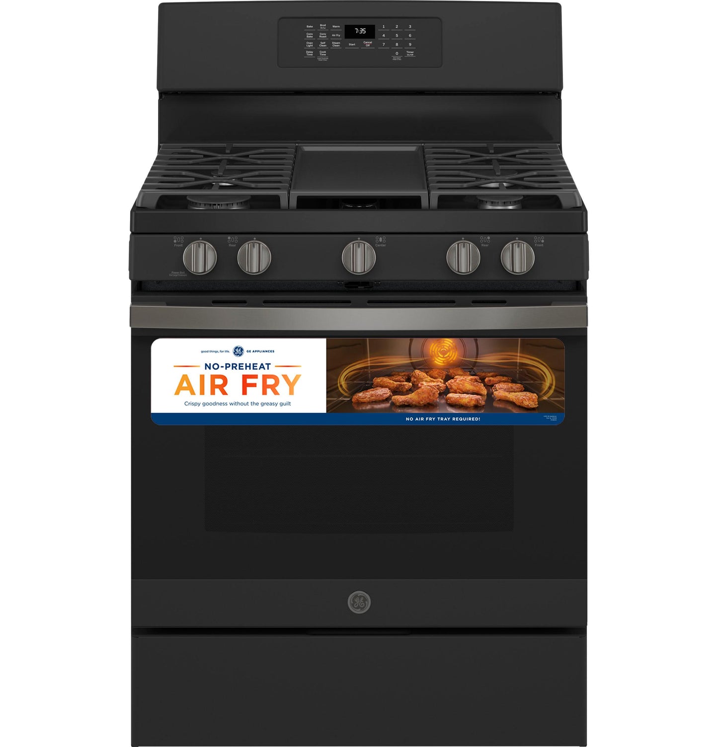 GE® 30" Free-Standing Gas Convection Range with No Preheat Air Fry