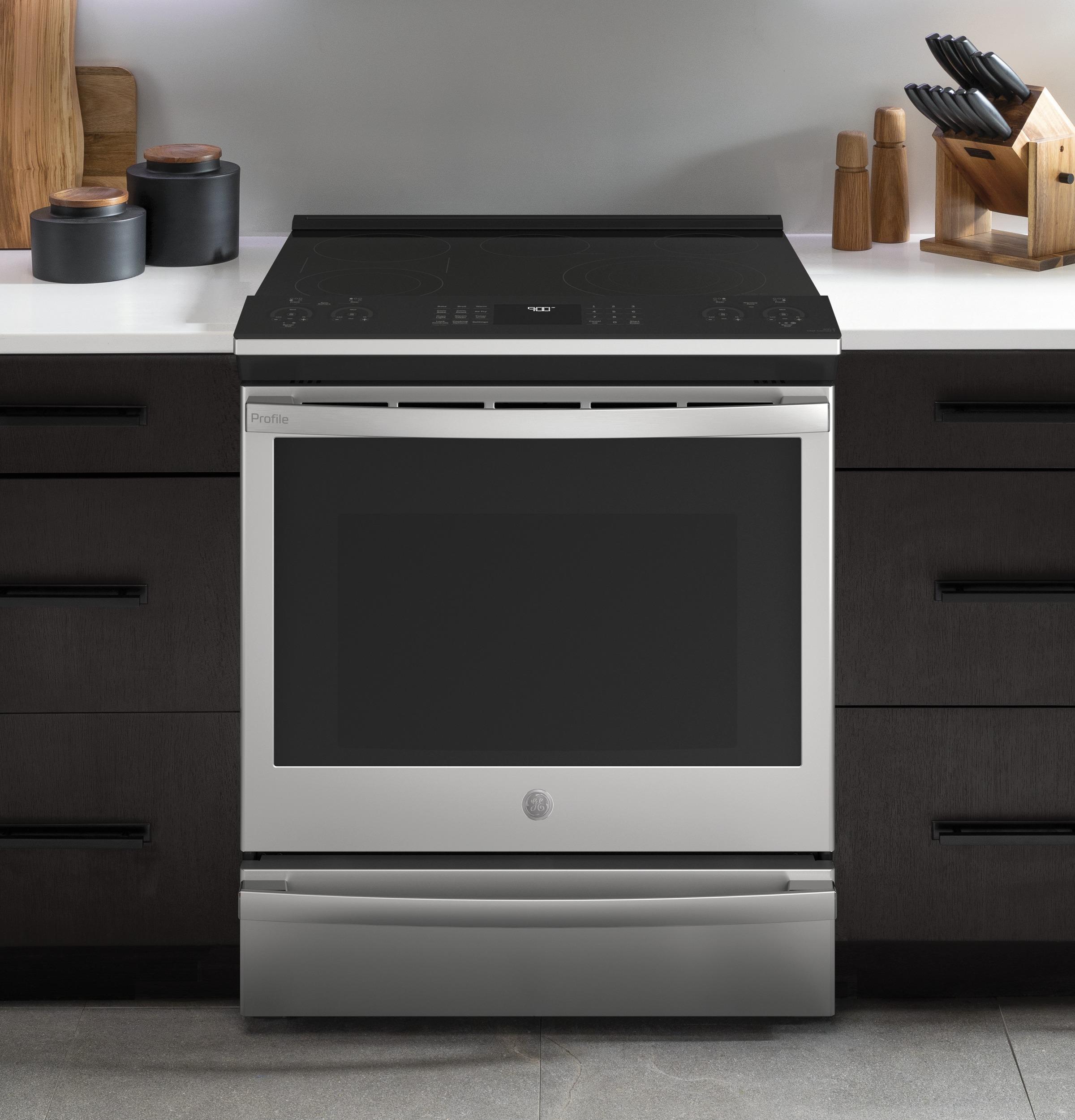 PSS93YPFS GE Profile™ 30" Smart Slide-In Electric Convection Fingerprint Resistant Range with No Preheat Air Fry