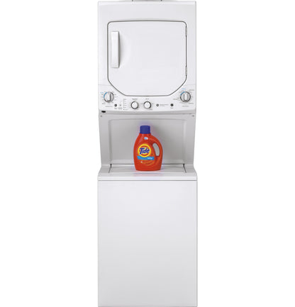 GUD24GSSMWW GE Unitized Spacemaker® 2.3 cu. ft. Capacity Washer with Stainless Steel Basket and 4.4 cu. ft. Capacity Gas Dryer