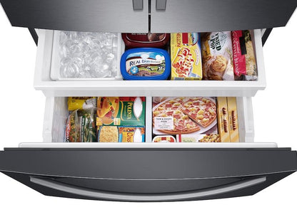 28 cu. ft. 3-Door French Door Refrigerator with Family Hub™ in Black Stainless Steel