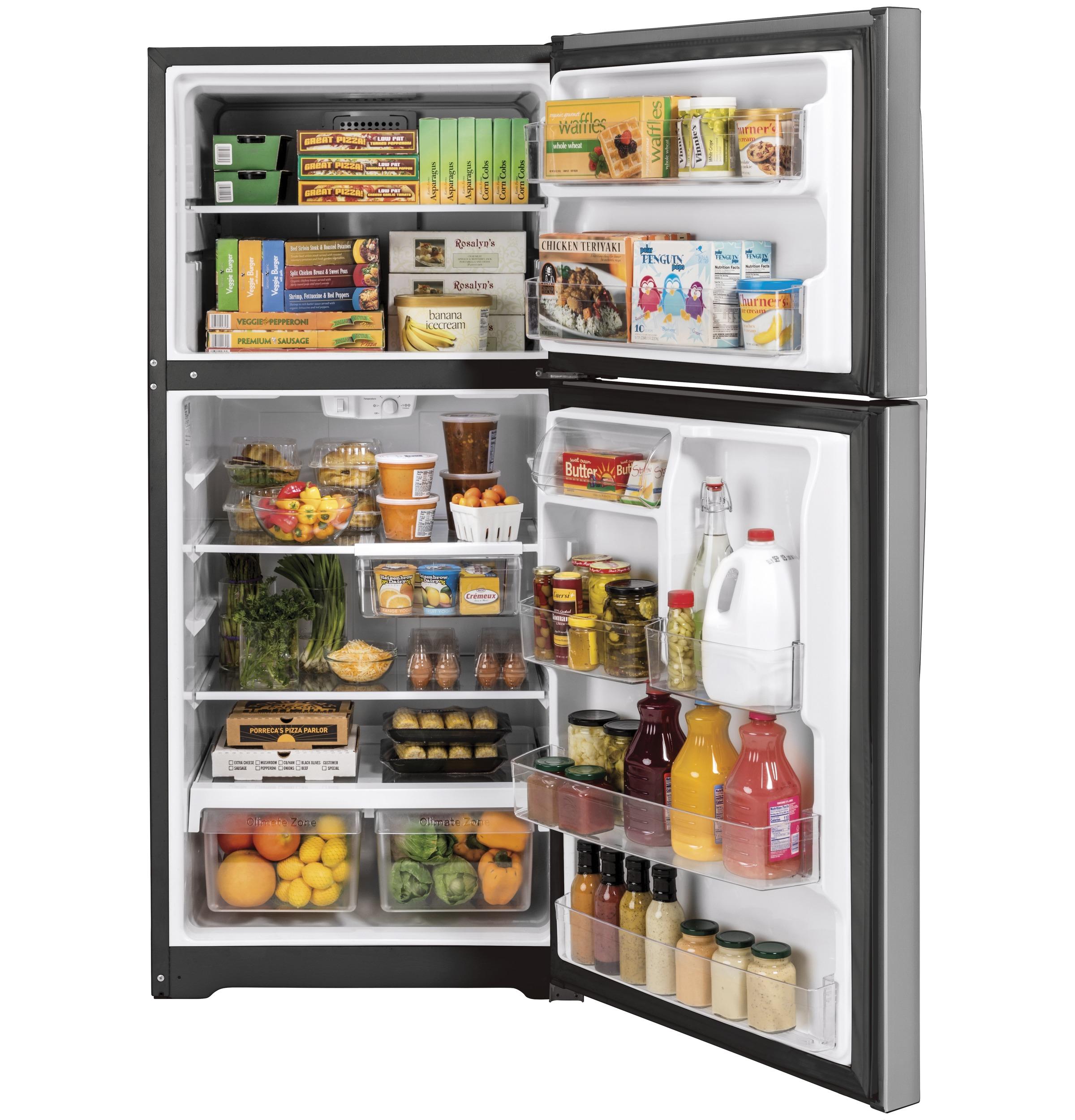 GE Appliances GPV10FSNSB 9.8cu.ft. 12V DC Top Freezer Refrigerator -  Stainless Steel