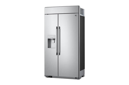SRSXB2622S LG STUDIO 26 cu. ft. Smart Side-by-Side Built-In Refrigerator with Ice & Water Dispenser