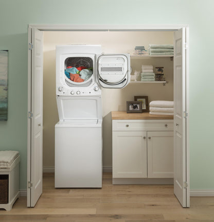 GUD24ESSMWW GE Unitized Spacemaker® 2.3 cu. ft. Capacity Washer with Stainless Steel Basket and 4.4 cu. ft. Capacity Electric Dryer