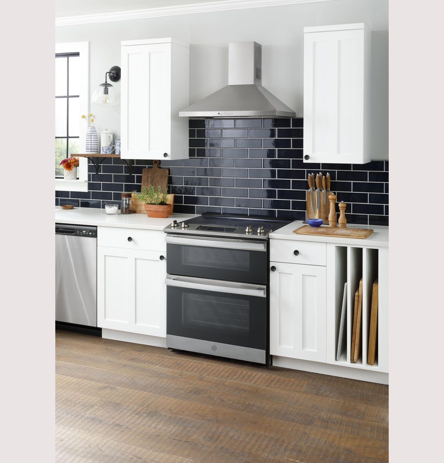 JSS86SPSS GE 30" Slide-In Electric Convection Double Oven Range