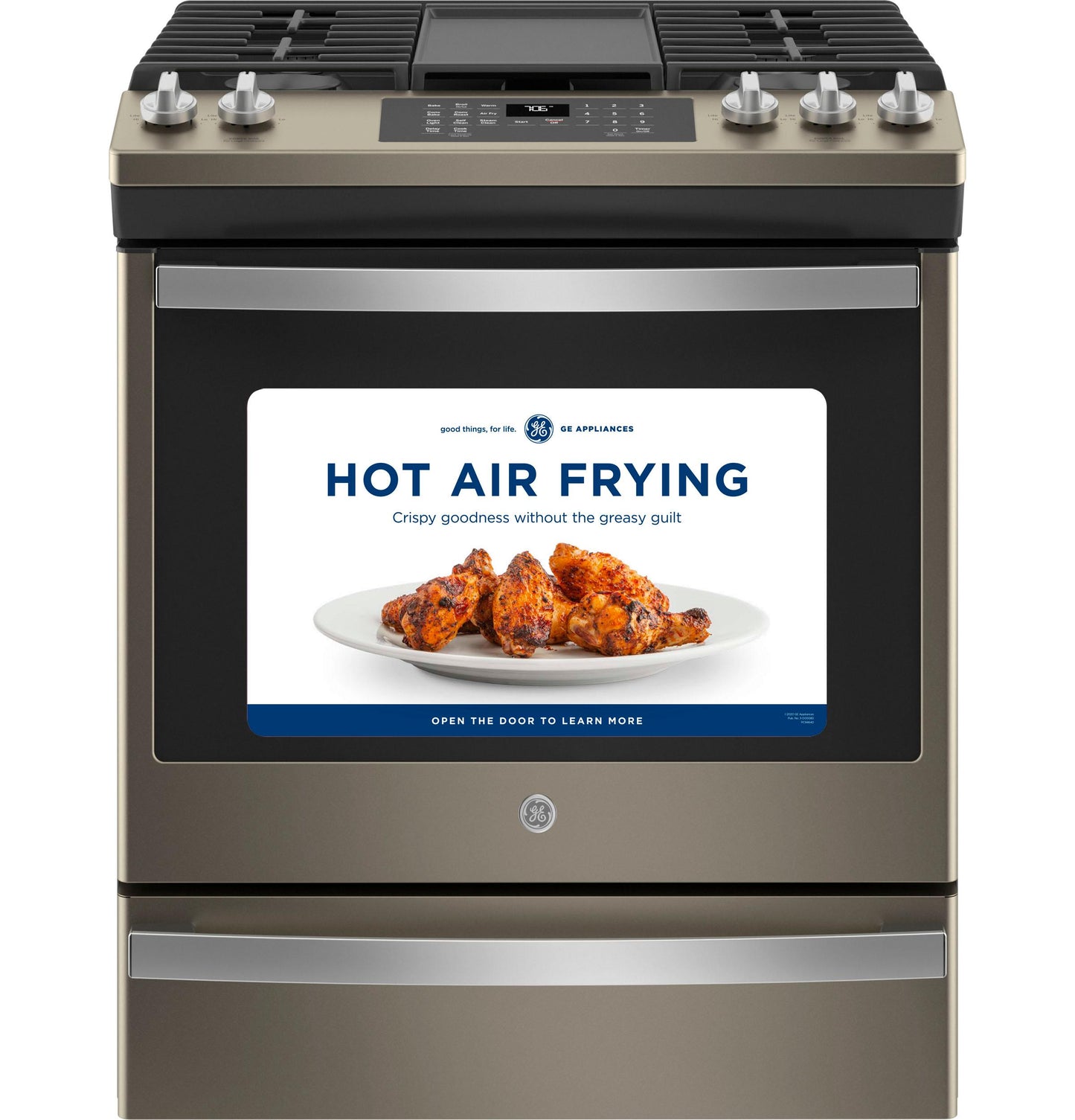 JGS760EPES GE® 30" Slide-In Front-Control Convection Gas Range with No Preheat Air Fry