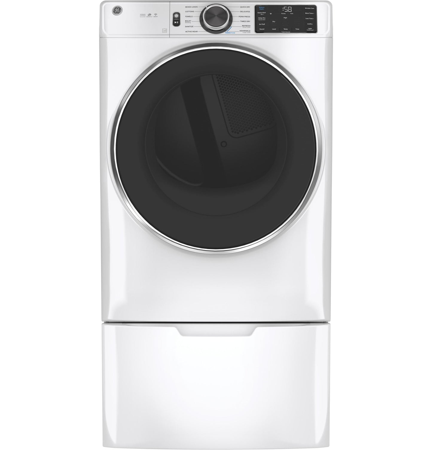 GE® 7.8 cu. ft. Capacity Smart Front Load Gas Dryer with Steam and Sanitize Cycle