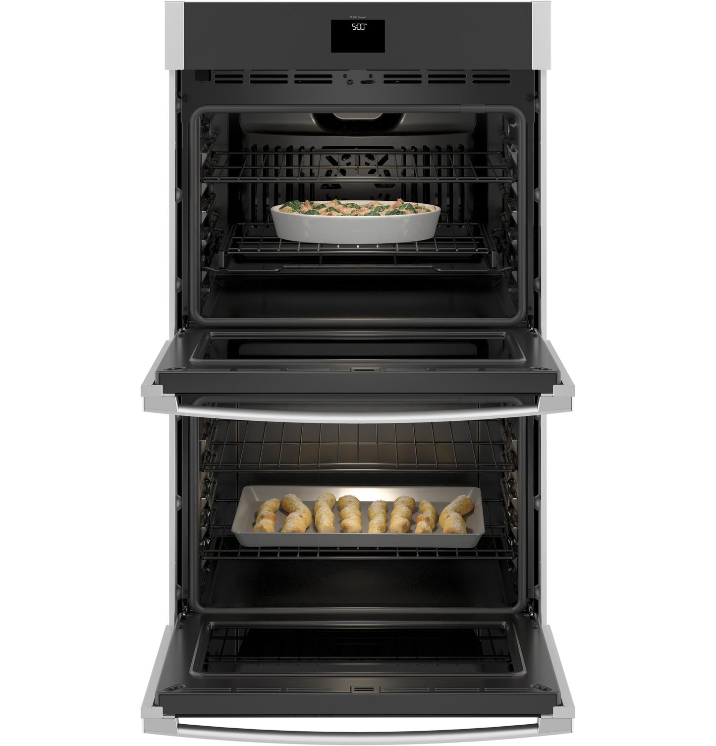 GE® 30" Smart Built-In Self-Clean Convection Double Wall Oven with Never Scrub Racks