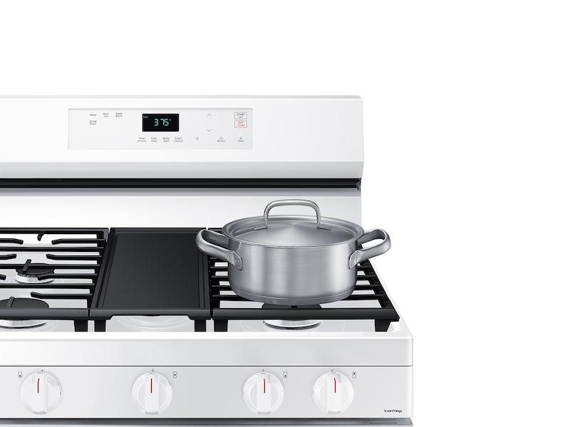 6.0 cu. ft. Smart Freestanding Gas Range with Integrated Griddle in White