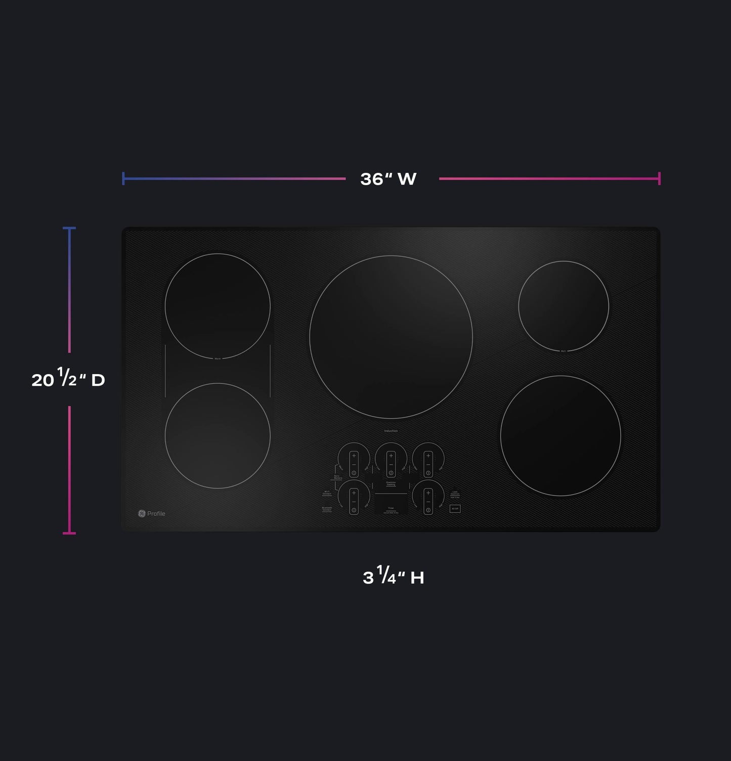 PHP9036DTBB GE Profile™ ENERGY STAR® 36" Built-In Touch Control Induction Cooktop