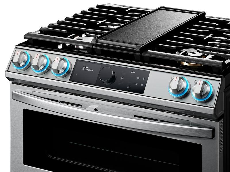 Samsung 6.3 cu. ft. Flex Duo™ Front Control Slide-in Dual Fuel Range with Smart Dial, Air Fry, and Wi-Fi in Stainless Steel