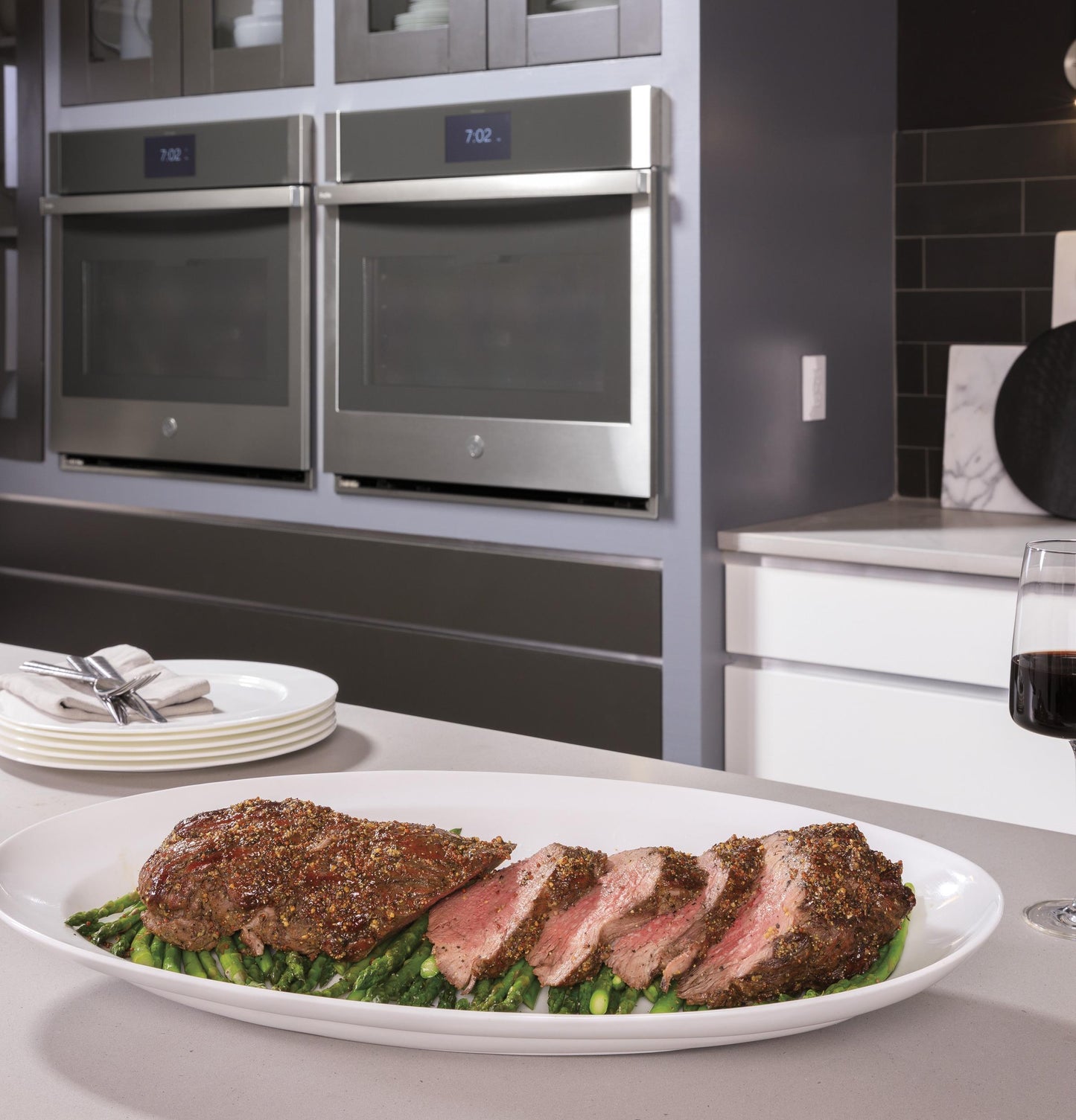 PTD7000SNSS GE Profile™ 30" Smart Built-In Convection Double Wall Oven with No Preheat Air Fry and Precision Cooking